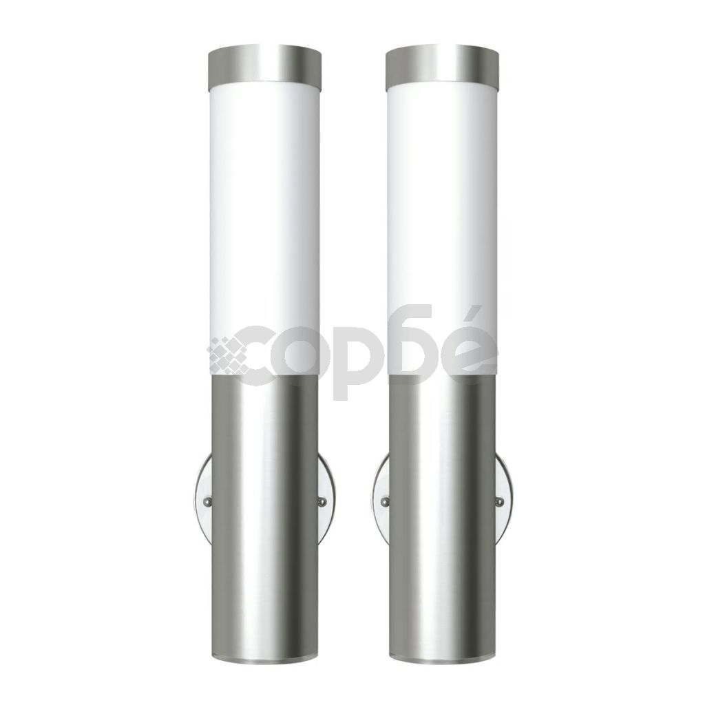 Стенни лампи от неръждаема стомана, водоустойчиви – 2 броя