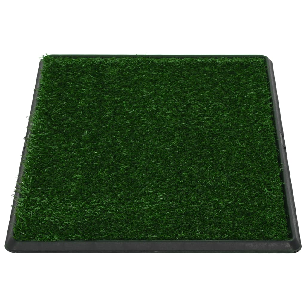 Кучешка тоалетна с тава и изкуствена трева, зелена, 76x51x3 см