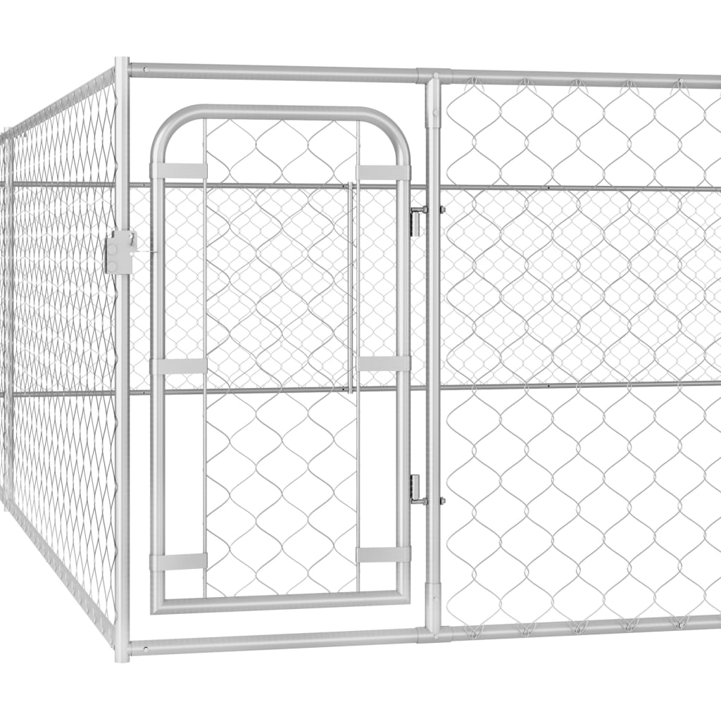 Дворна клетка за кучета, поцинкована стомана, 6x6x1м