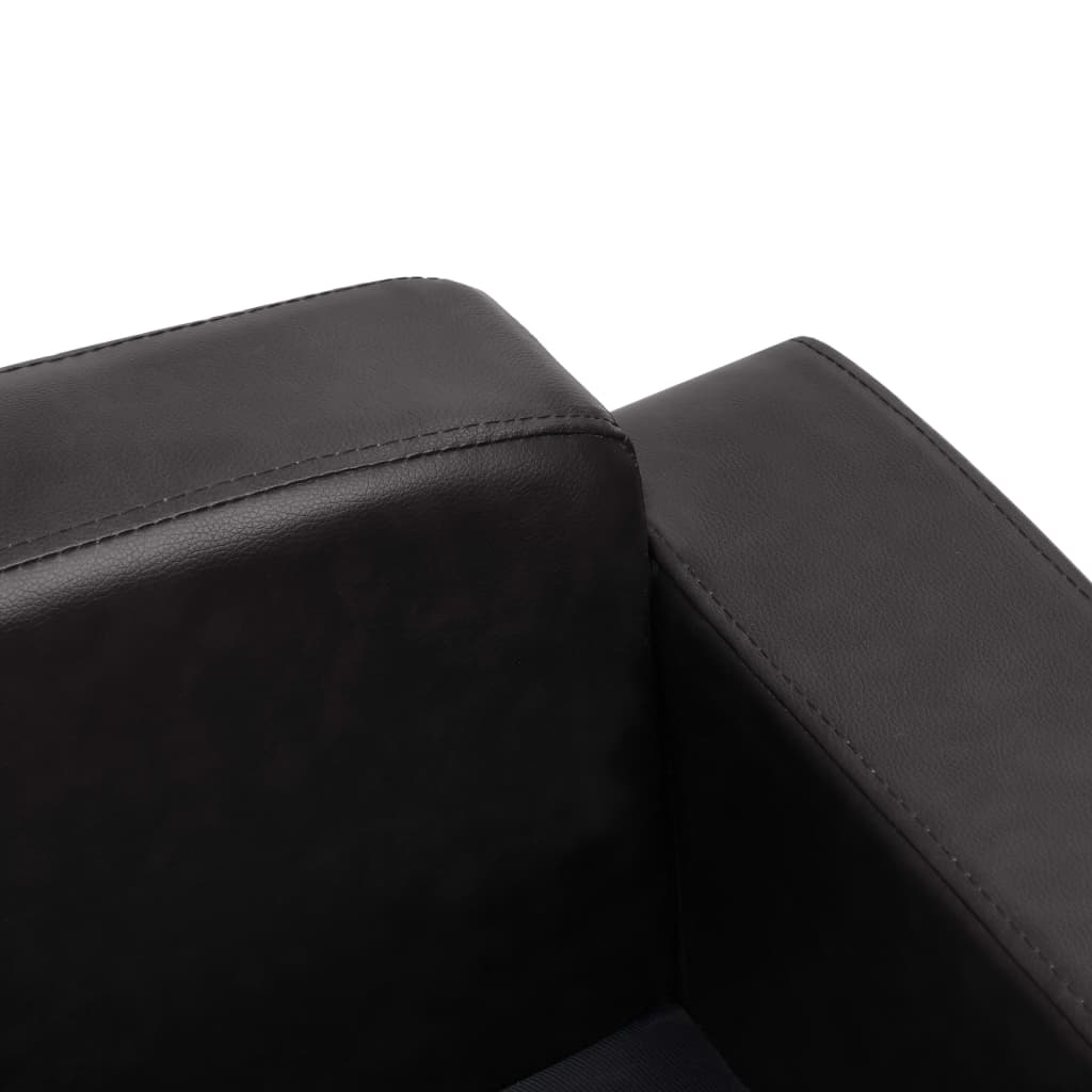 Кучешки диван, черен, 80x50x40 см, изкуствена кожа