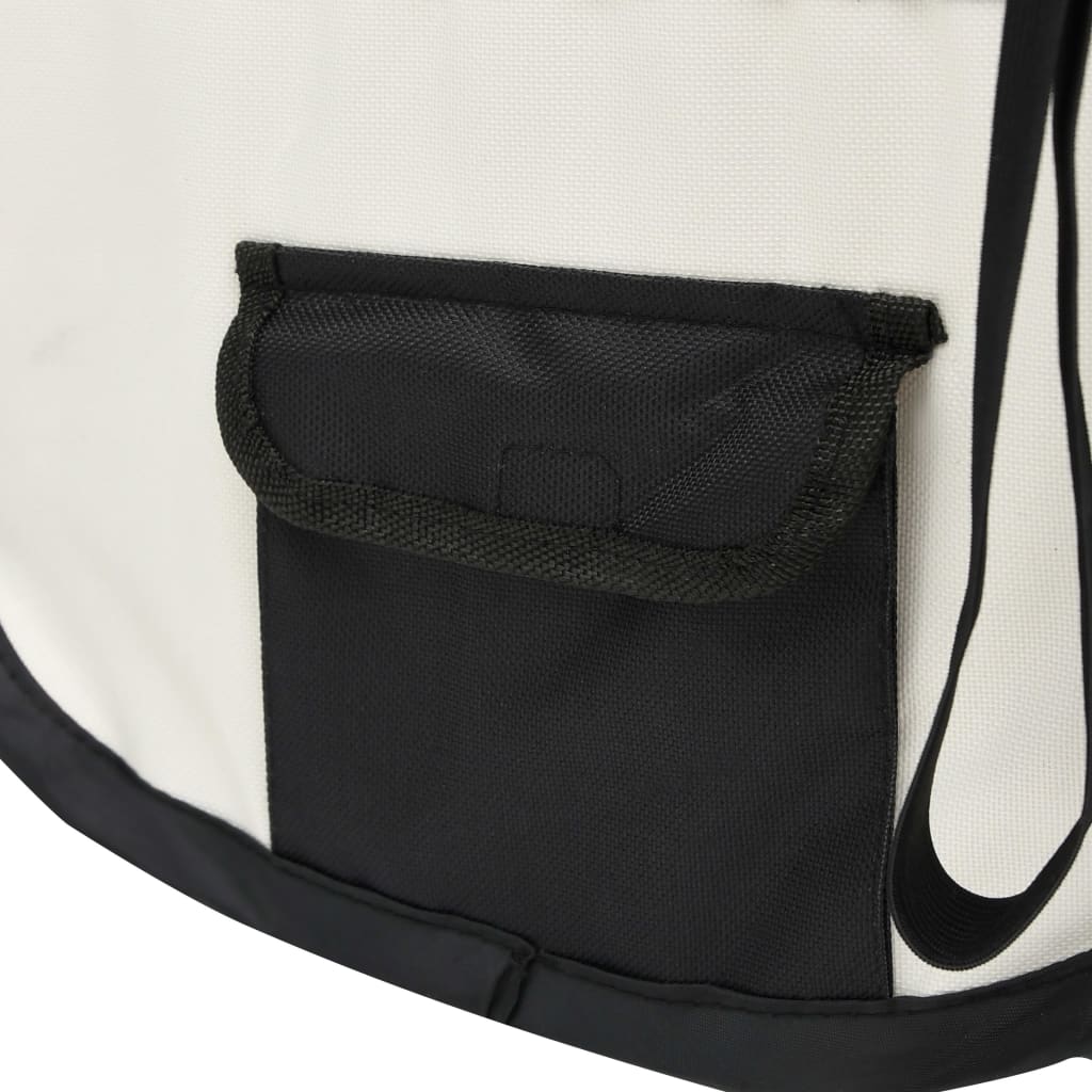 Сгъваема кучешка кошара с чанта за носене, черна, 125x125x61 см