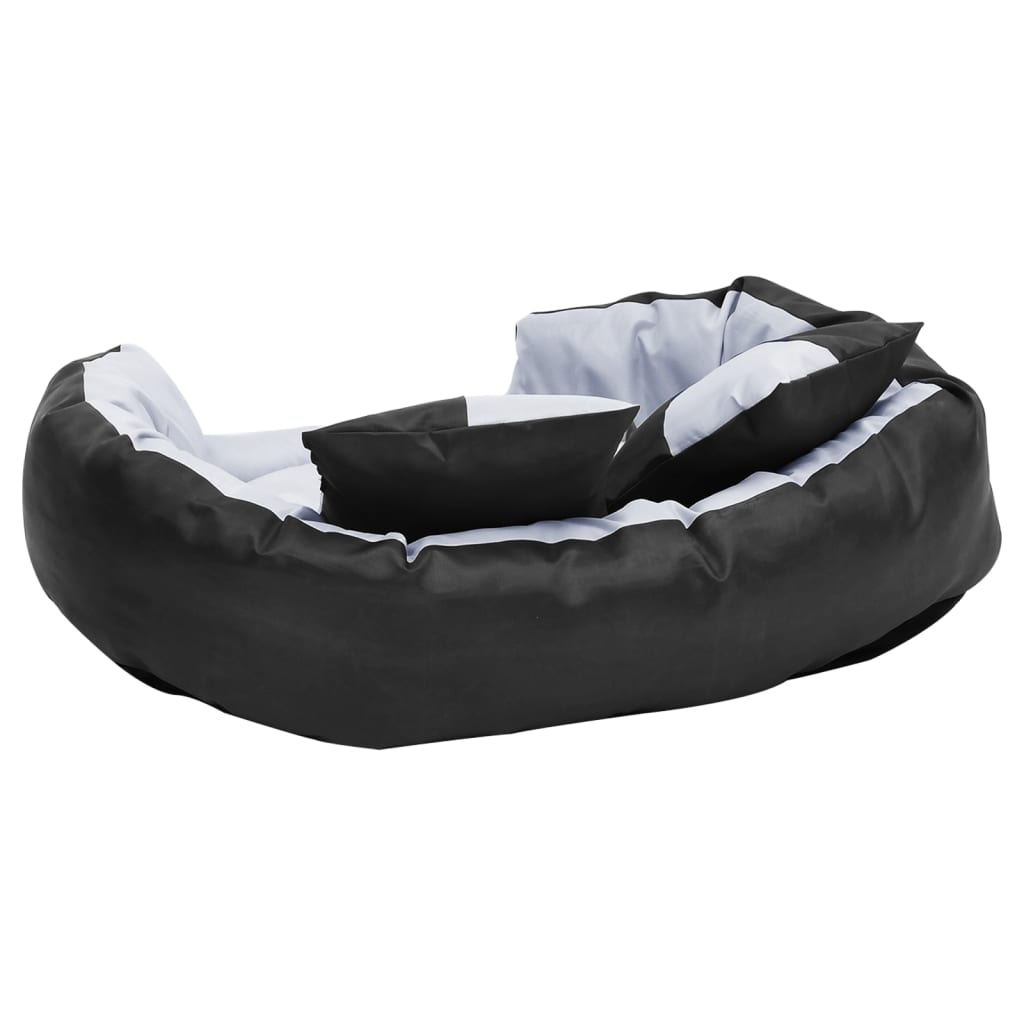 Двулицева перяща възглавница за куче сиво и черно 85x70x20 см