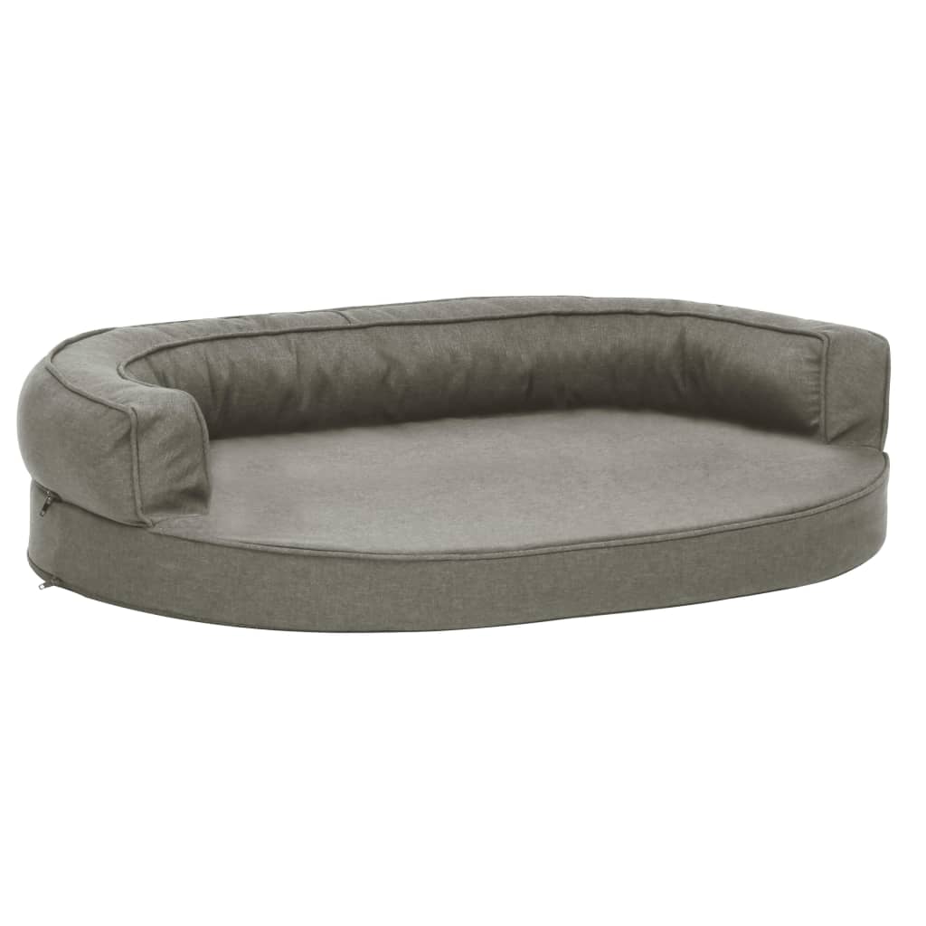 Ергономичен матрак кучeшко легло, 75x53 см, с вид на лен, сив