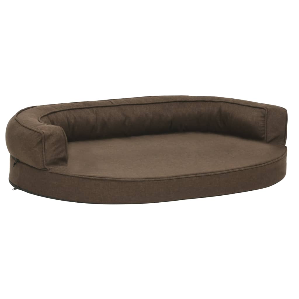 Ергономичен матрак кучeшко легло, 75x53 см, с вид на лен, кафяв