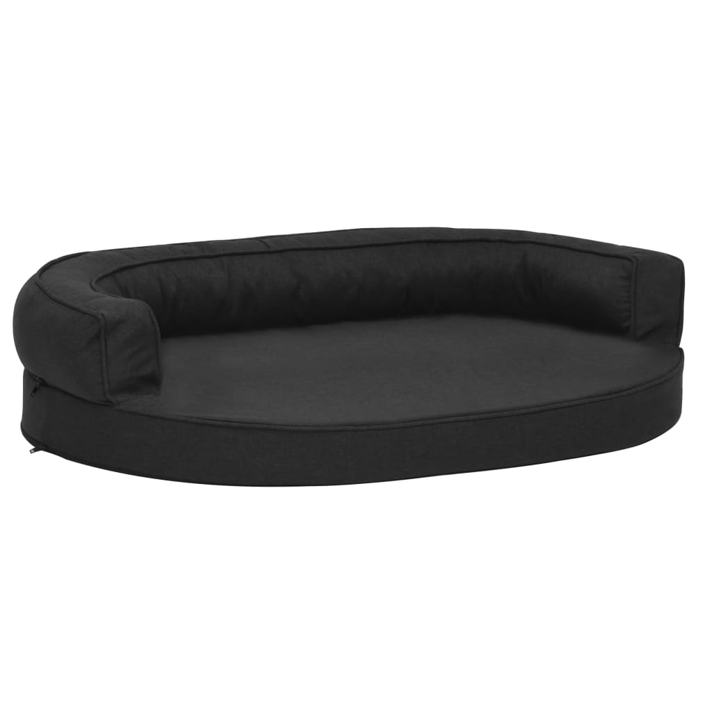 Ергономичен матрак кучeшко легло, 75x53 см, с вид на лен, черен
