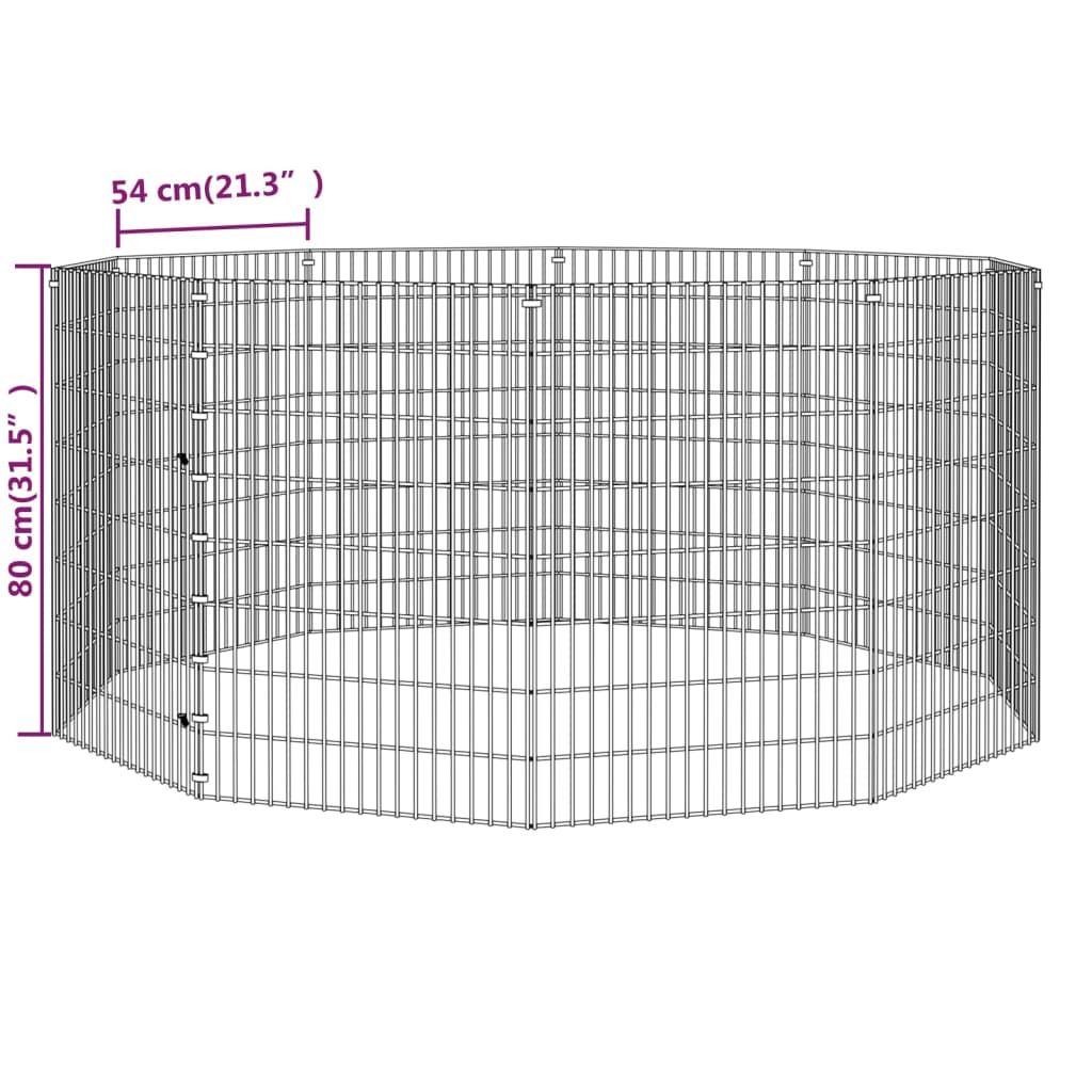Клетка за зайци, 10 панела, 54x80 см, поцинковано желязо