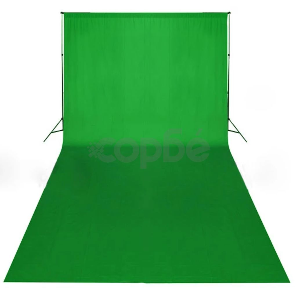 Фотографски фон, памук, зелен, 600х300 см, Chroma Key