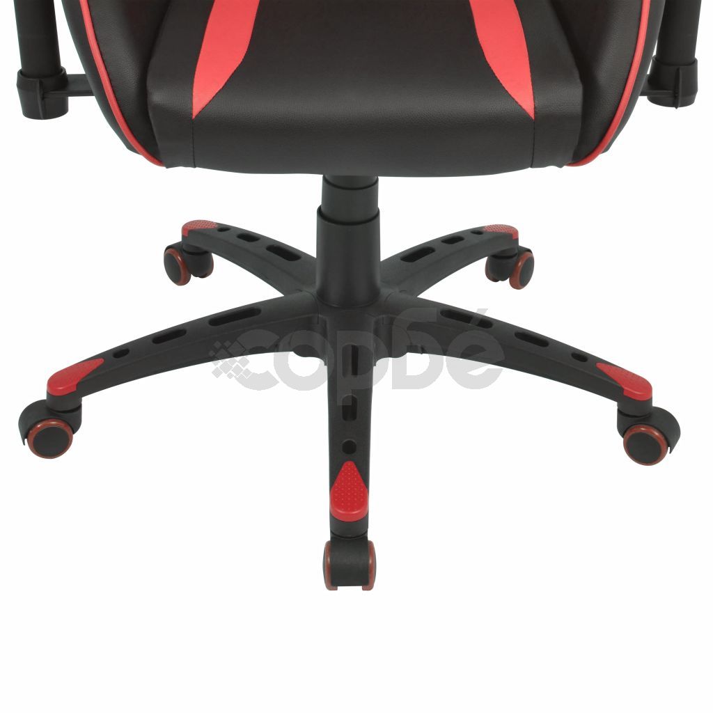 Офис рейсинг стол, накланящ се, изкуствена кожа, червен