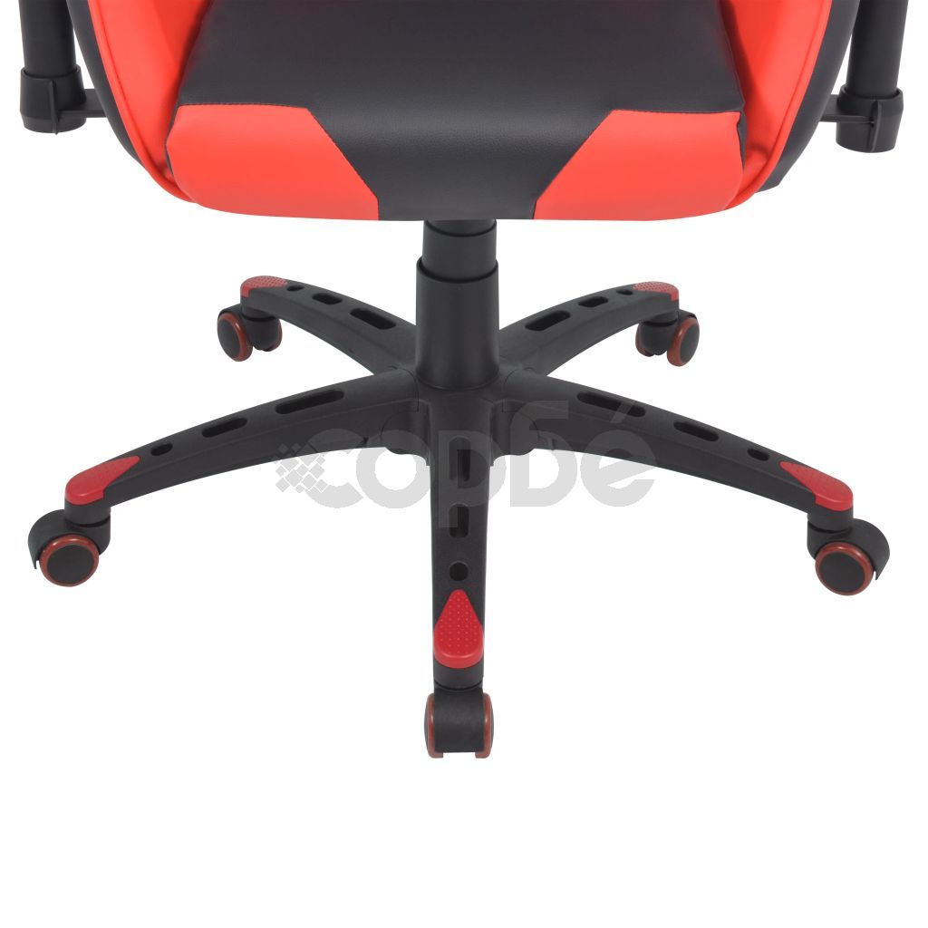 Офис стол, накланящ се, изкуствена кожа, червен