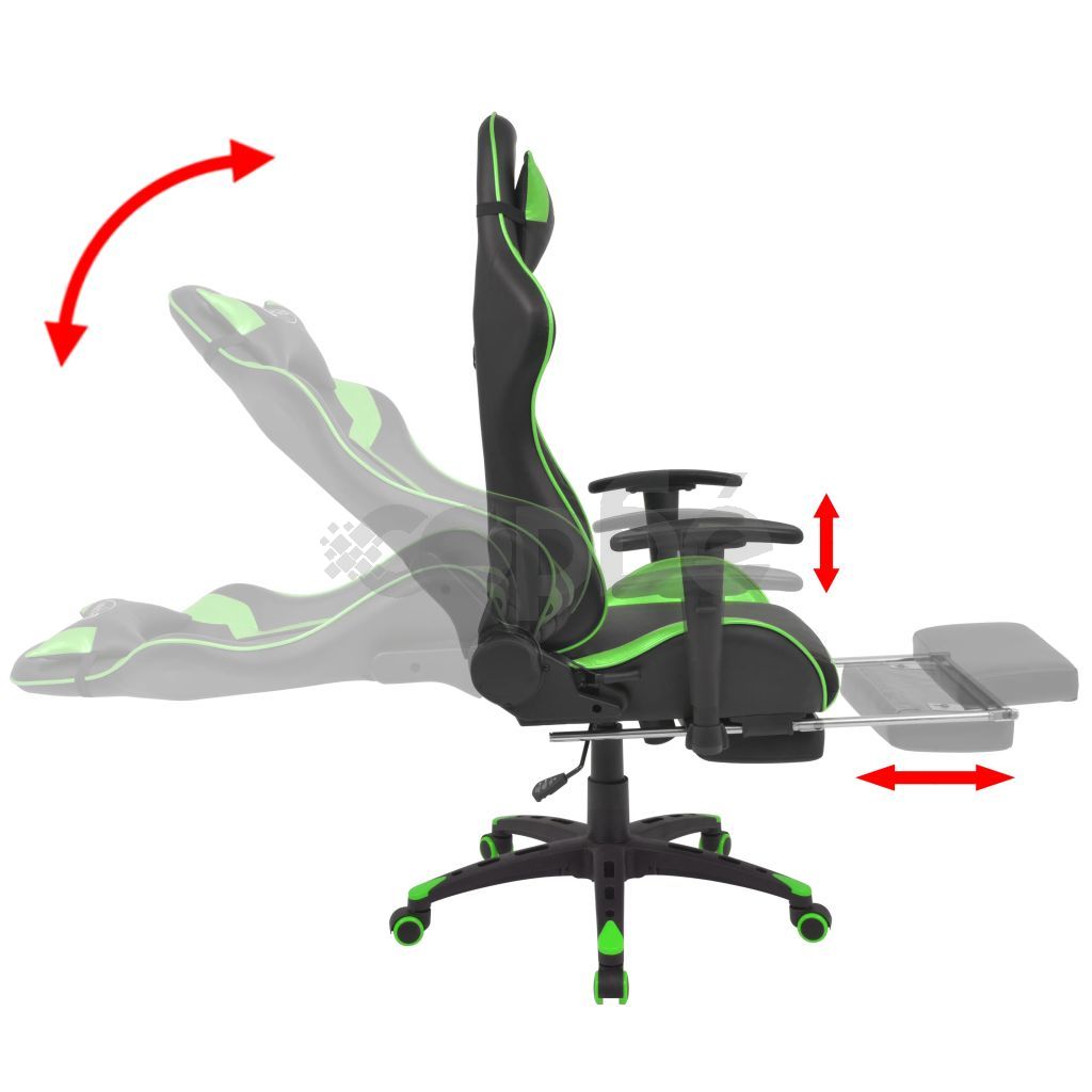 Наклоняем офис рейсинг стол с подложка за крака, зелено