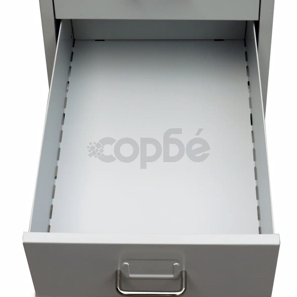Шкаф картотека с 5 чекмеджета, сив, 68,5 см, стомана