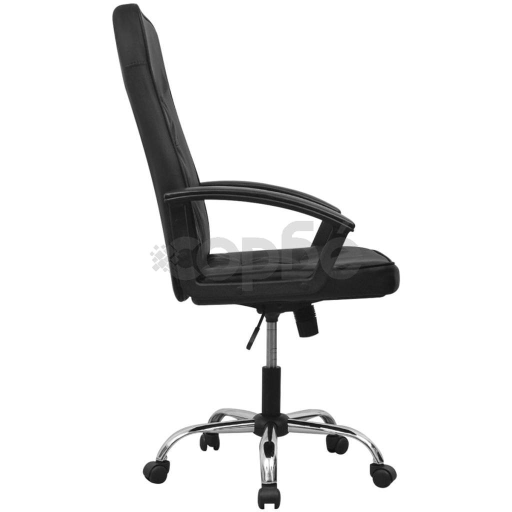 vidalXL офис стол, изкуствена кожа, 67 x 70 см, черен