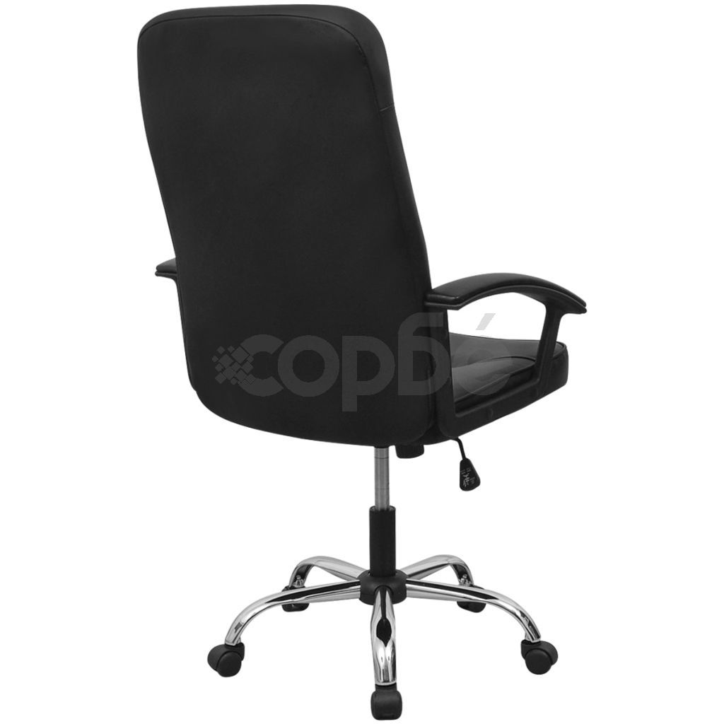 vidalXL офис стол, изкуствена кожа, 67 x 70 см, черен