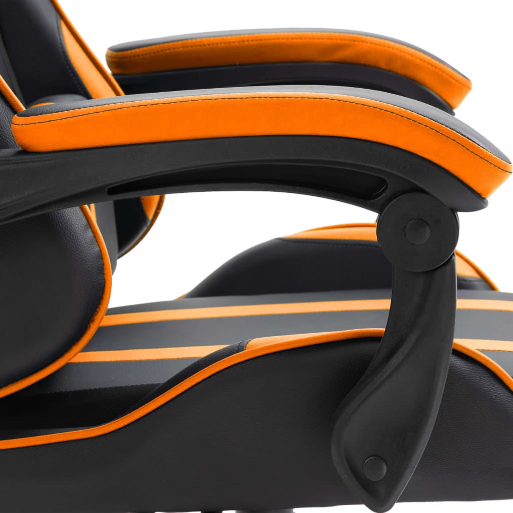 Геймърски стол, оранжево, изкуствена кожа