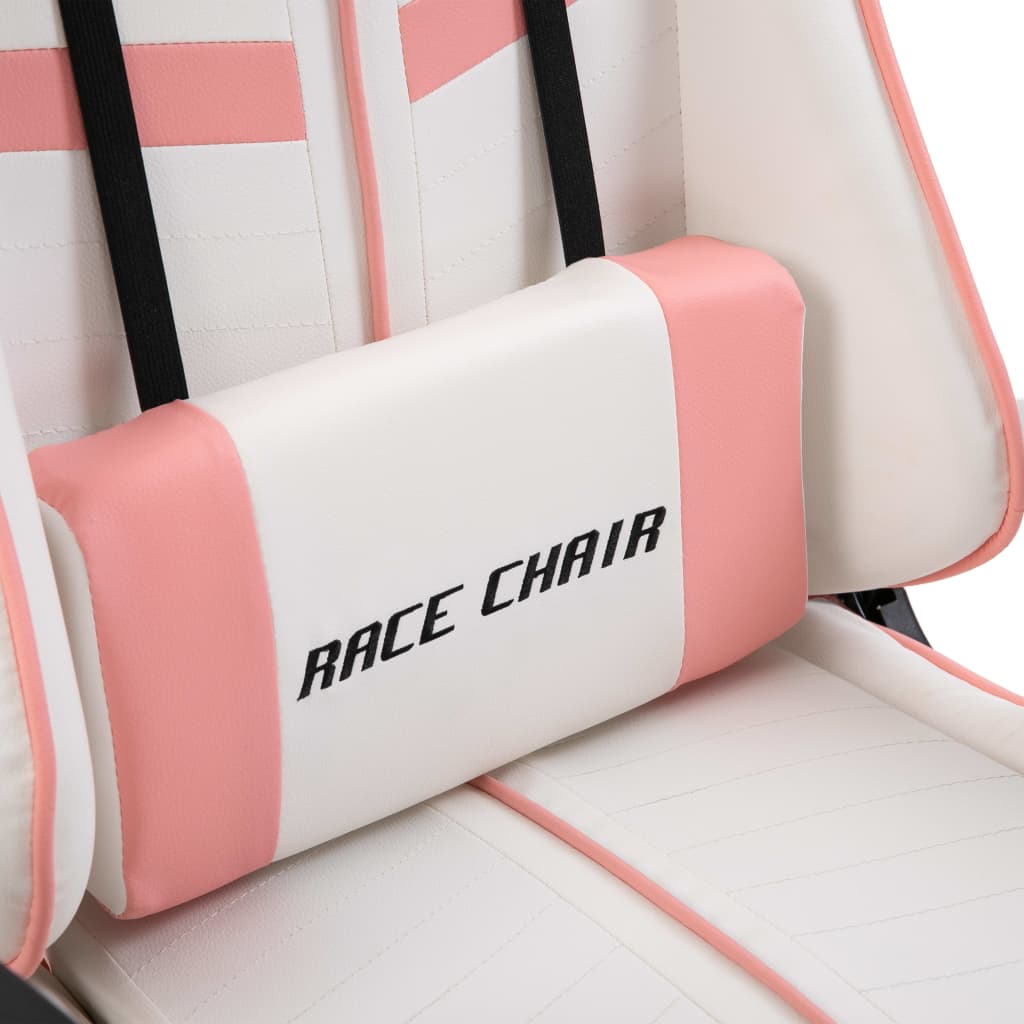 Геймърски стол, розово, изкуствена кожа