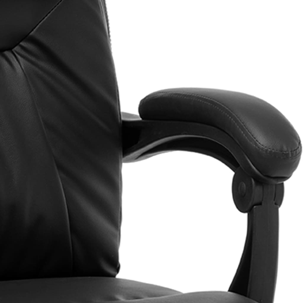 Масажен офис стол, черен, изкуствена кожа
