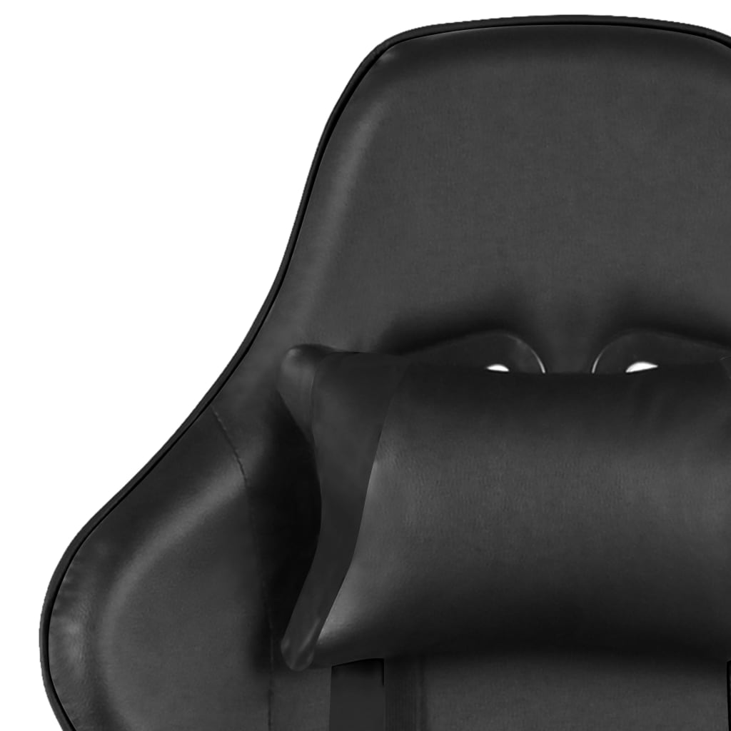 Въртящ геймърски стол, черен, PVC