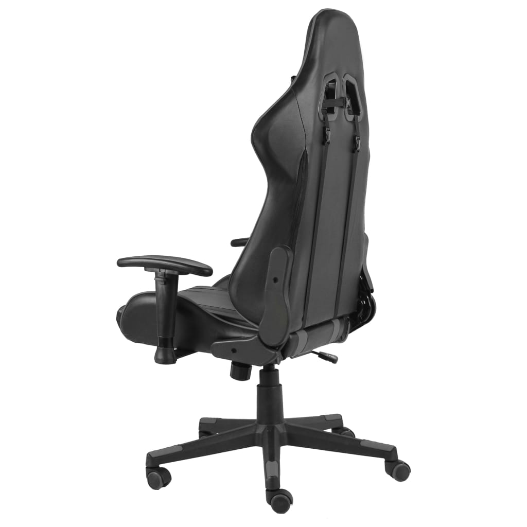 Въртящ геймърски стол, сив, PVC