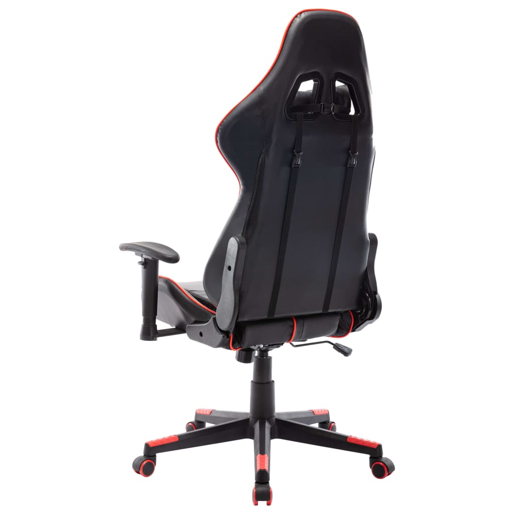 Геймърски стол, черно и червено, изкуствена кожа