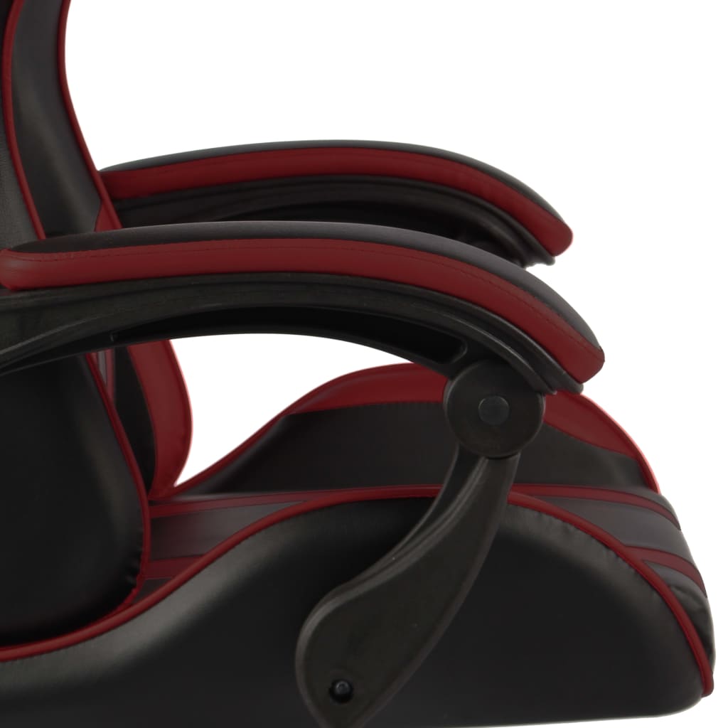 Геймърски стол с подложка черно/виненочервено изкуствена кожа