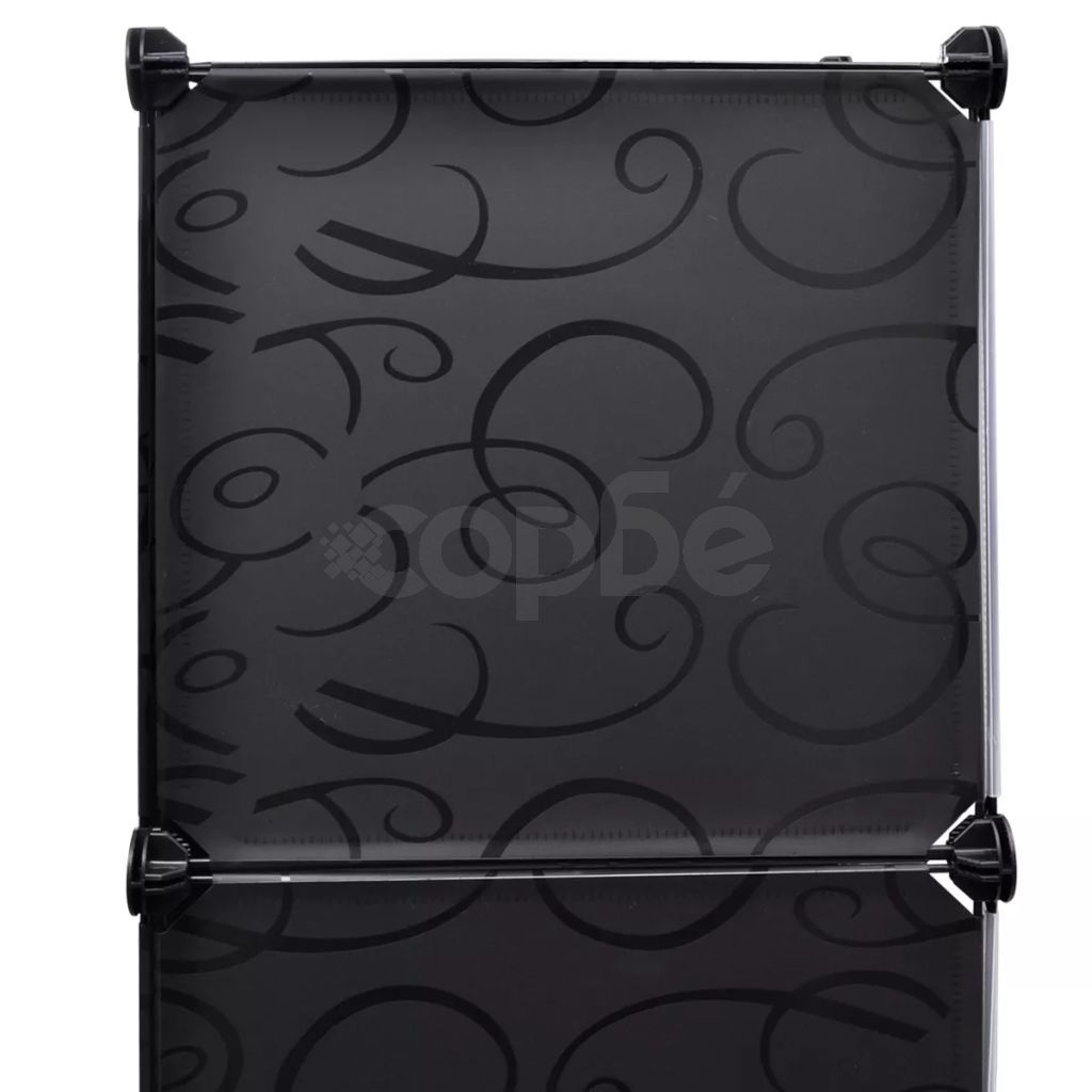 Модулен гардероб с 9 отделения, черно/бяло, 37 x 115 x 150 см 