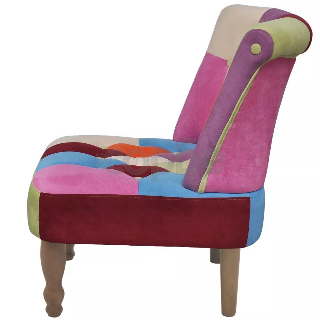 Френски стол с пачуърк дизайн, текстил