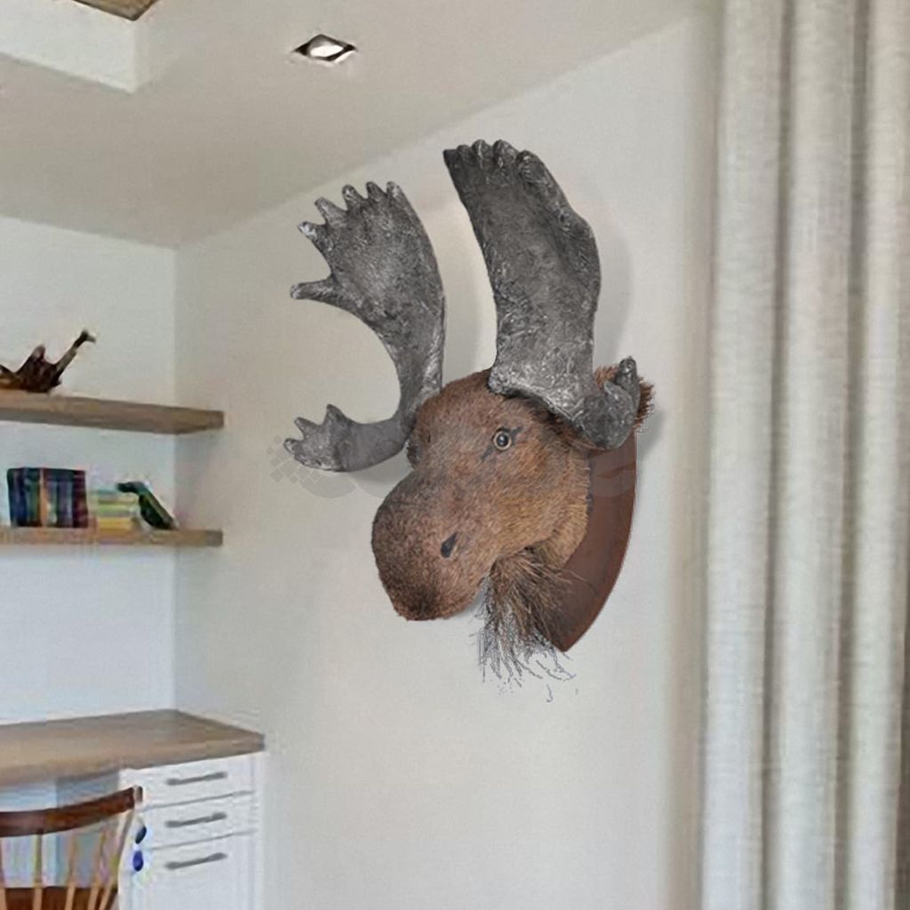 Декоративна глава на лос за стената, естествен вид