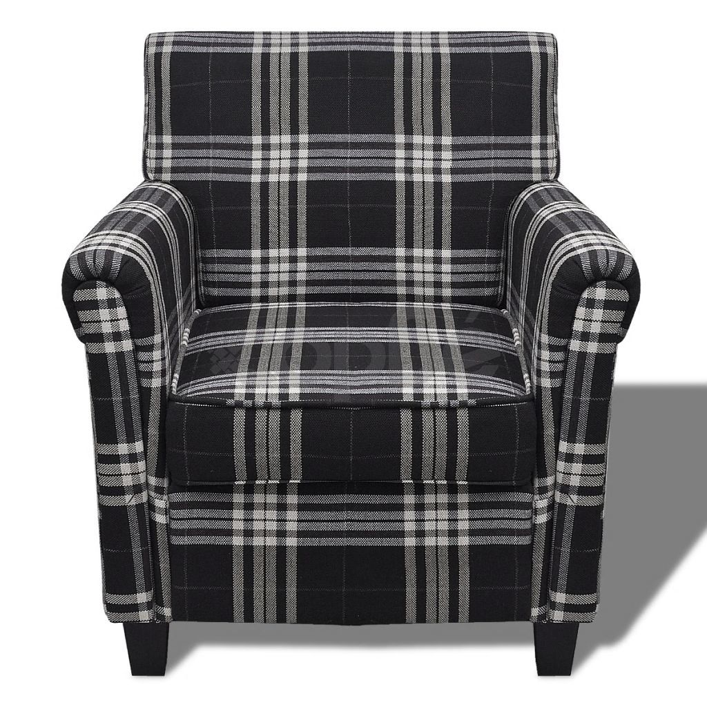 Кресло с възглавница, черно, текстил