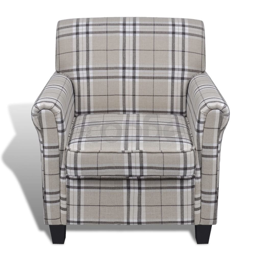 Кресло с възглавница, кремаво, текстил