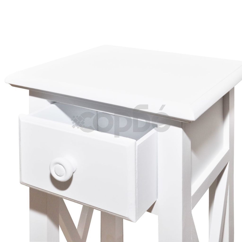 Странична маса с чекмедже, бяла 