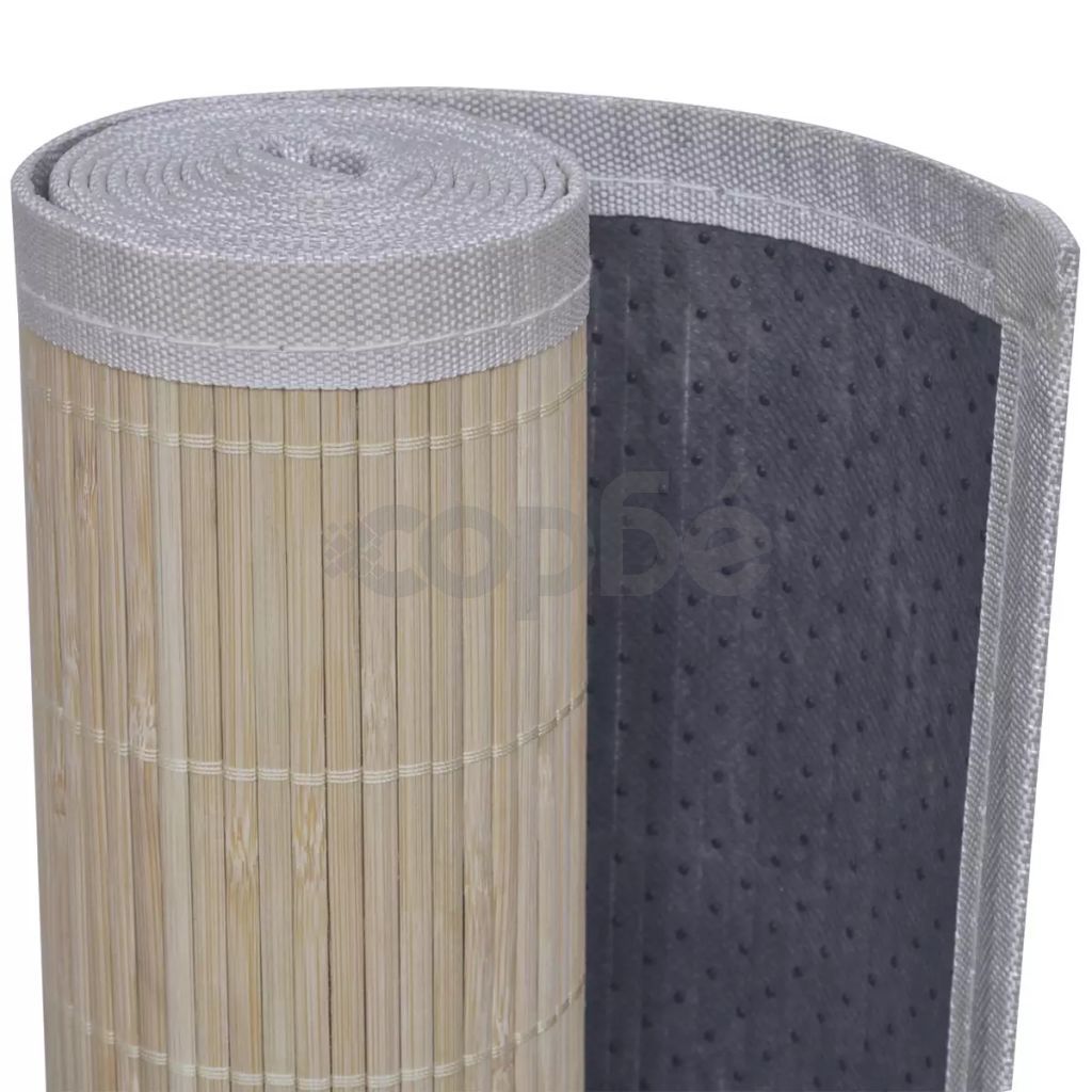 Правоъгълен естествен бамбуков килим 80 x 300 см