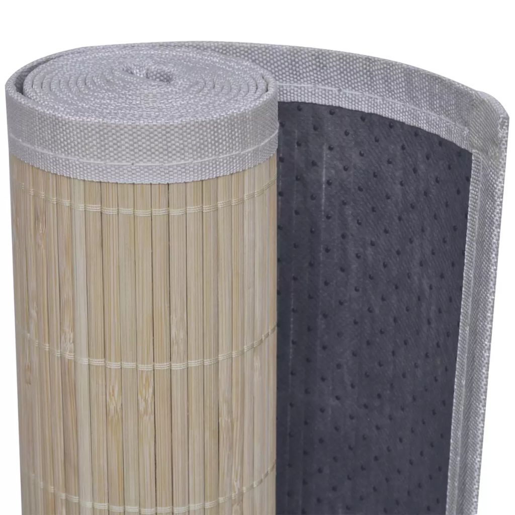 Правоъгълен естествен бамбуков килим 150 х 200 см
