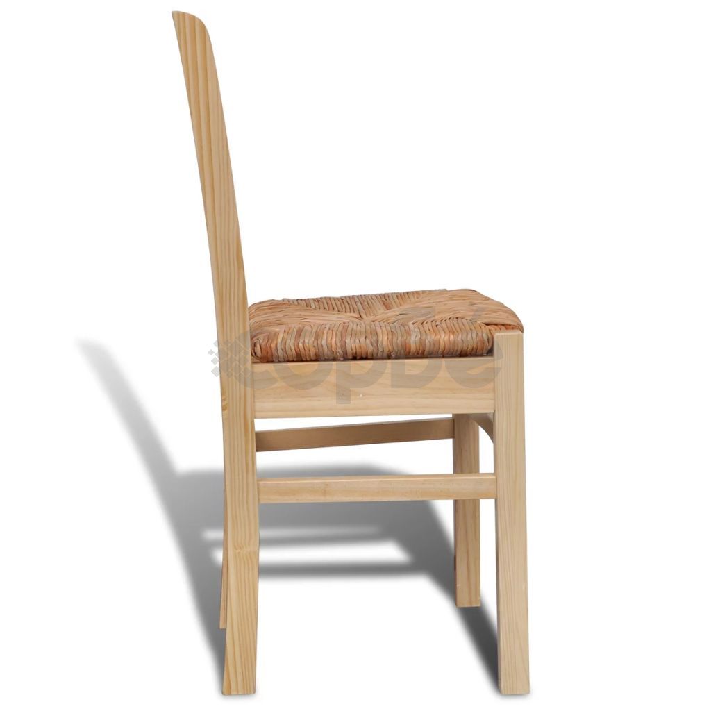 Дървени трапезни столове, 4 броя, натурално лакирани
