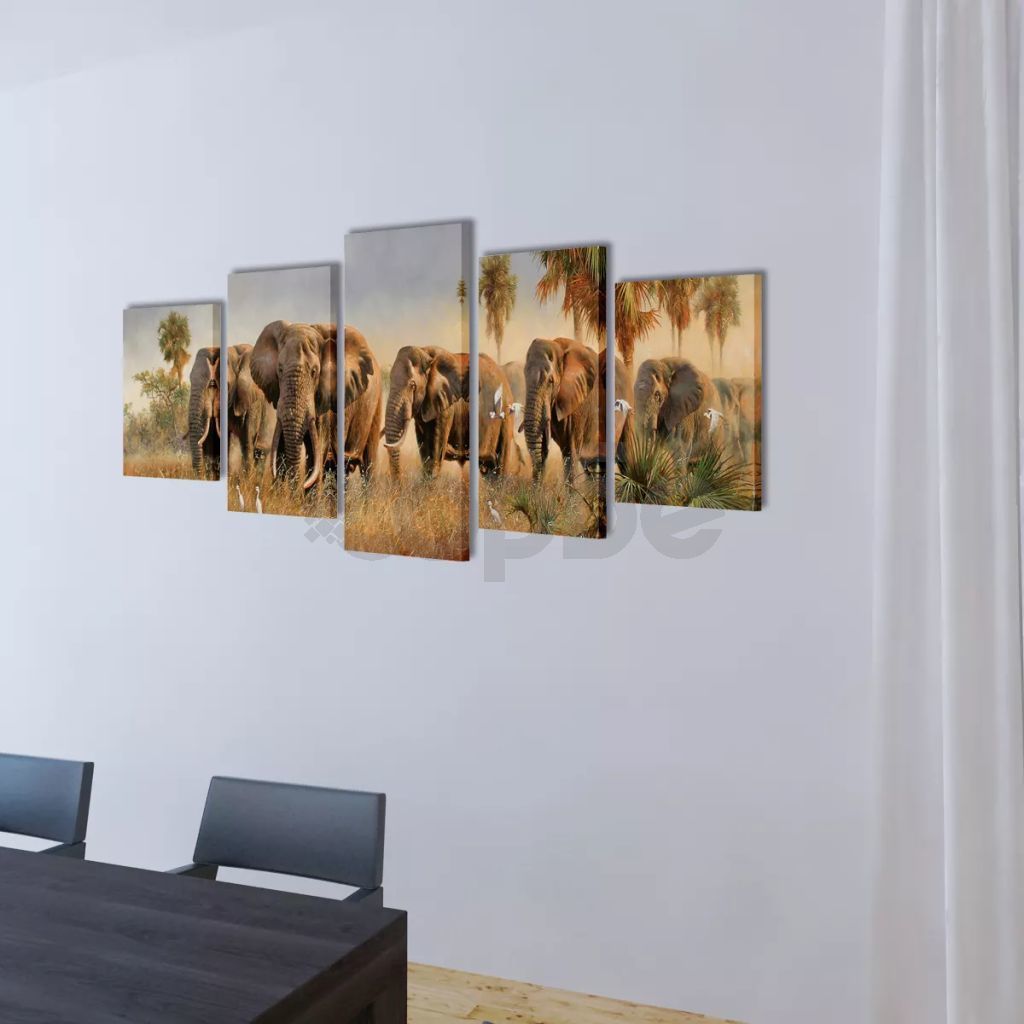 Декоративни панели за стена Слонове, 200 x 100 см