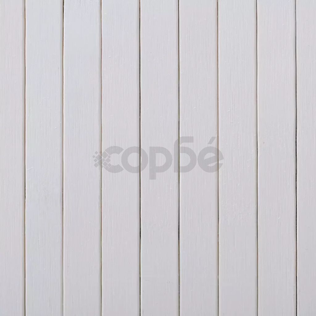Параван за стая, бамбук, бял, 250x165 см  