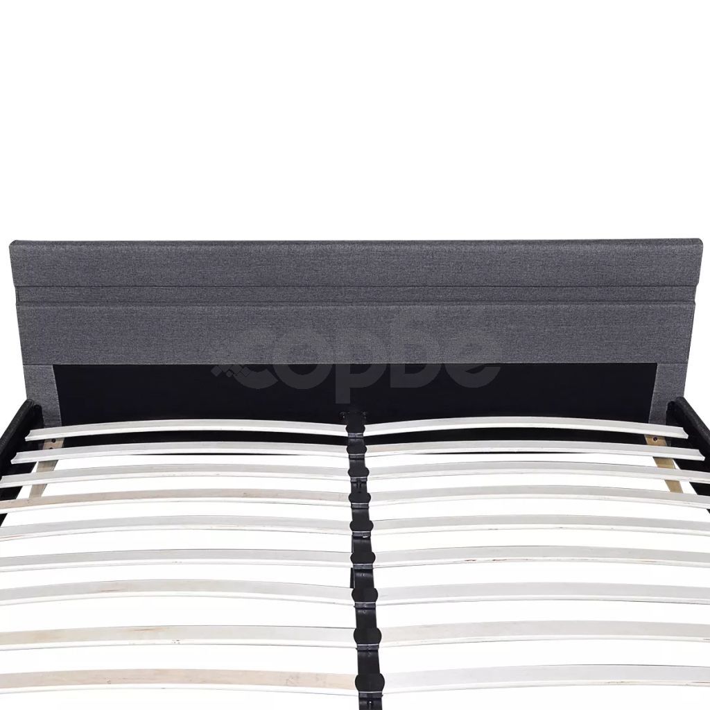 Рамка за легло с LED, тъмносива, плат, 180x200 см