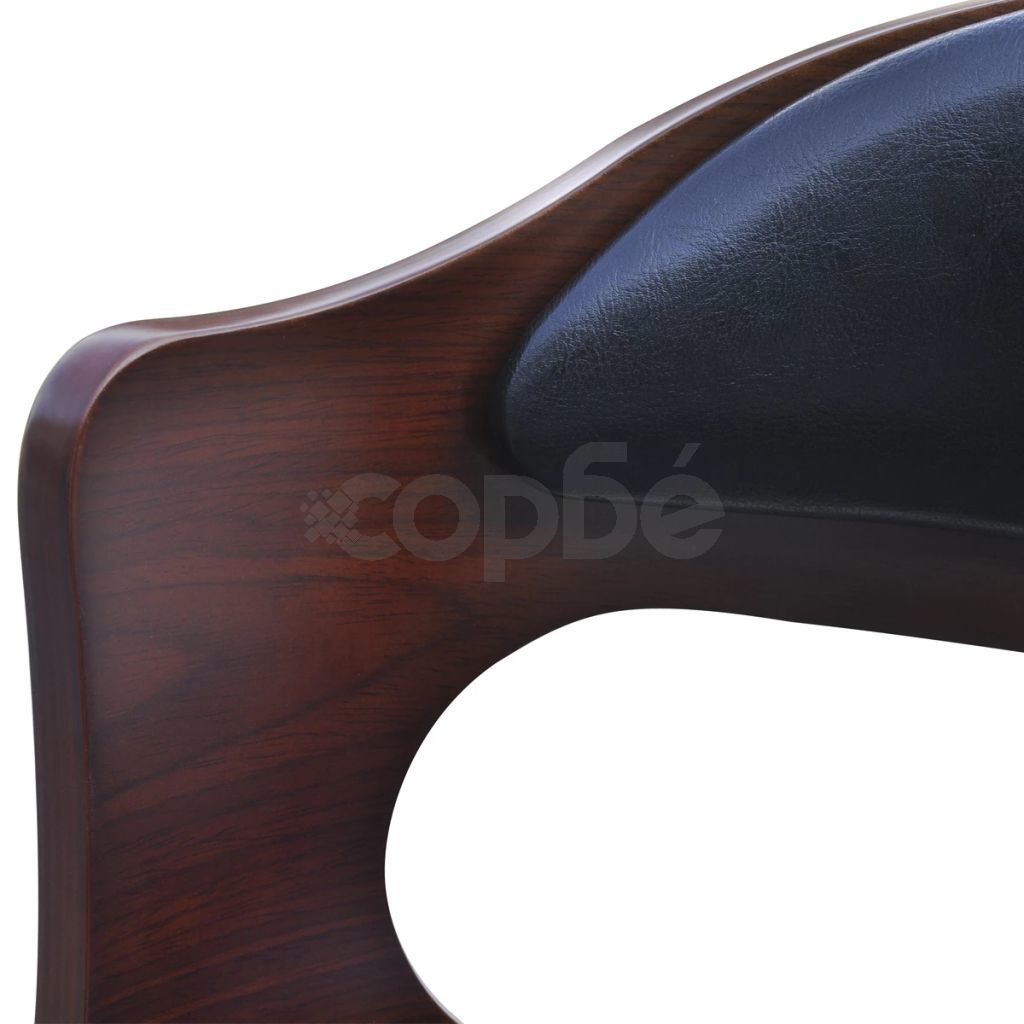 Бар столове, 2 бр, дървена облегалка, изкуствена кожа 
