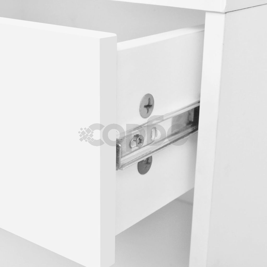 Нощно шкафче с чекмедже, 2 бр, цвят бял 