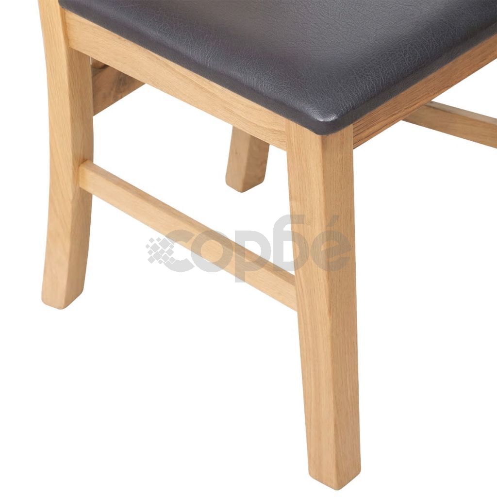 Трапезни столове, 4 бр, дъбов масив и изкуствена кожа