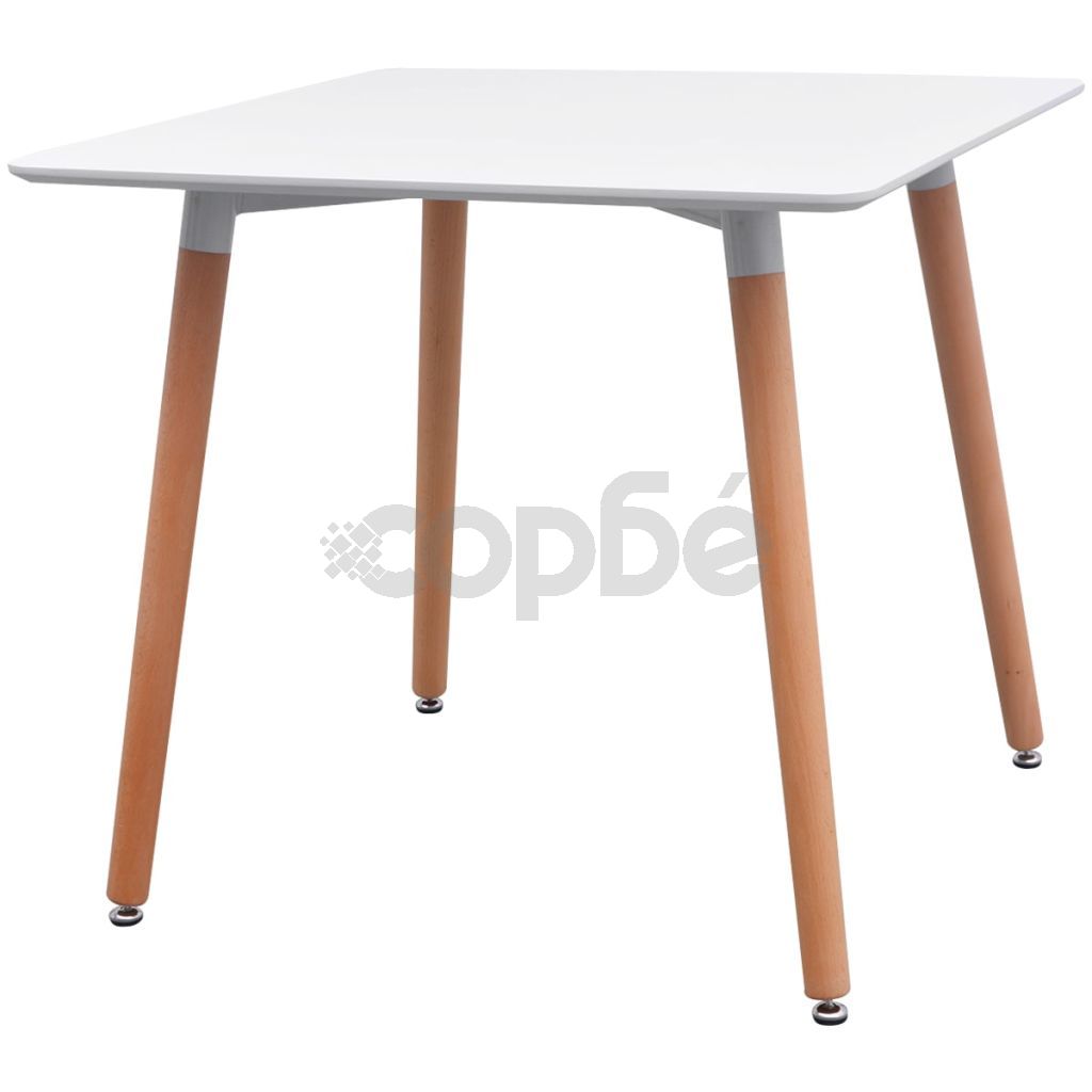 Трапезен комплект от 5 части, маса и 4 стола, бяло и светлосиво