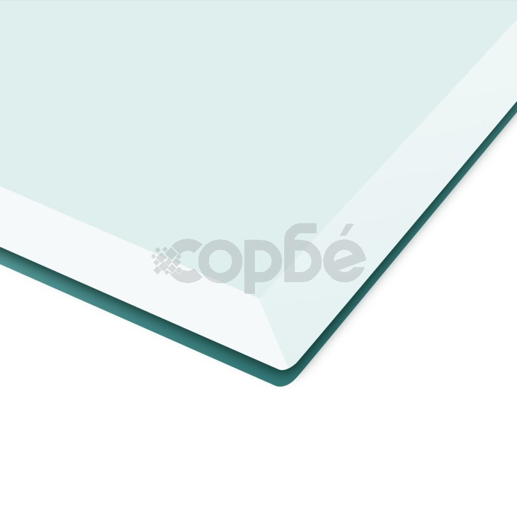 Темпериран стъклен плот за маса, правоъгълен, 1000x620 мм