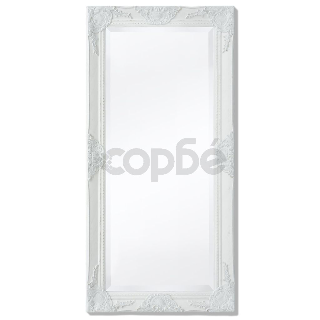 Стенно огледало, бароков стил 100х50 см, бяло