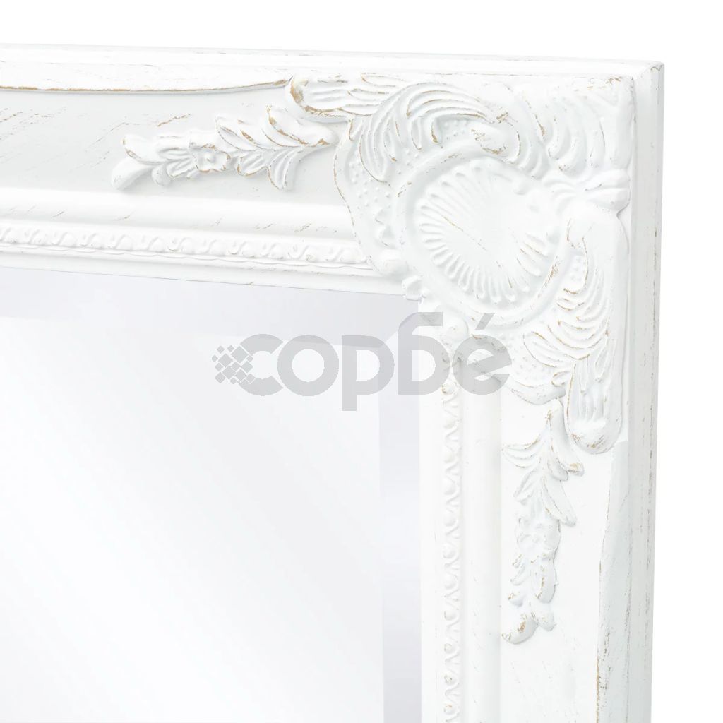 Стенно огледало, бароков стил 100х50 см, бяло