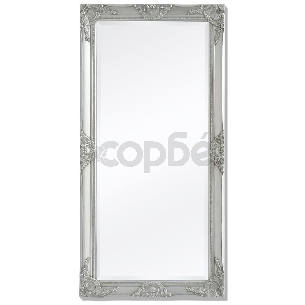 Стенно огледало, бароков стил 120х60 см, сребристо