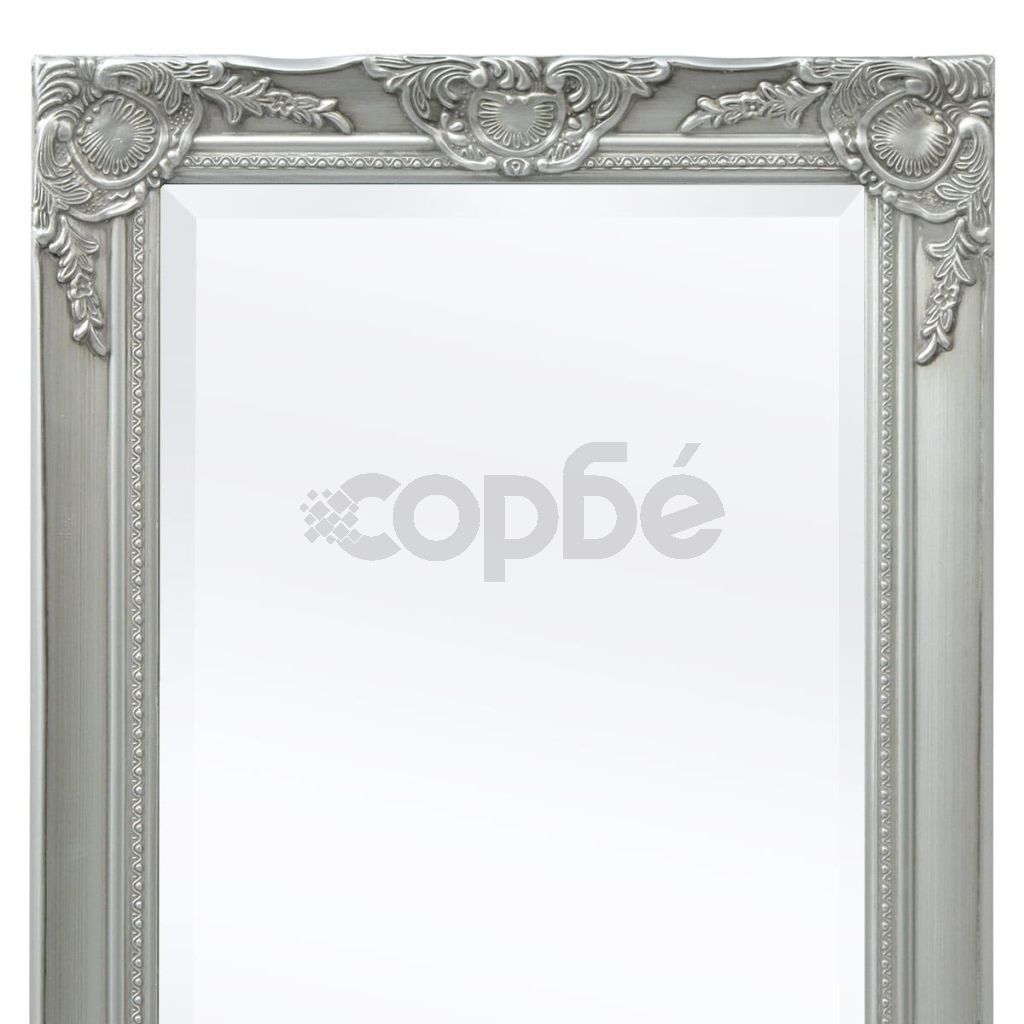Стенно огледало, бароков стил 120х60 см, сребристо
