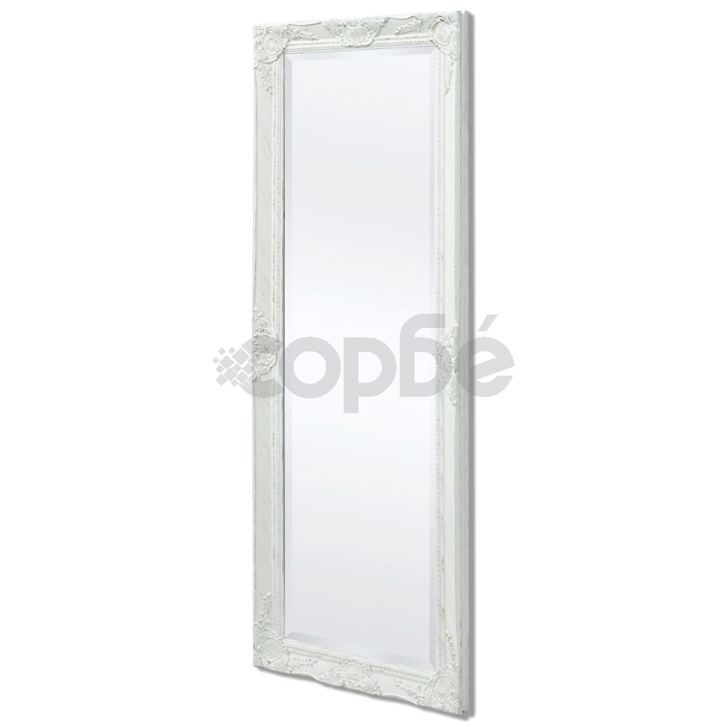 Стенно огледало, бароков стил 140х50 см, бяло