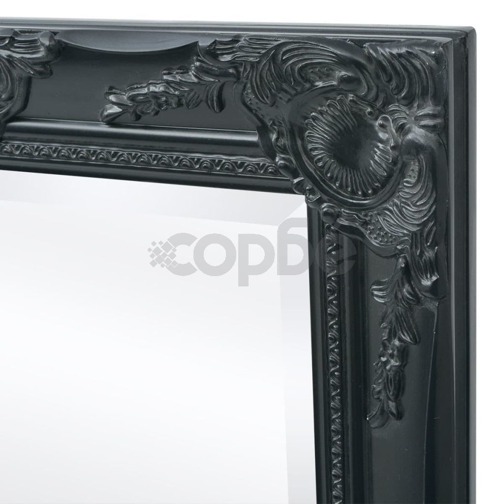 Стенно огледало, бароков стил 140 х 50 см, черно