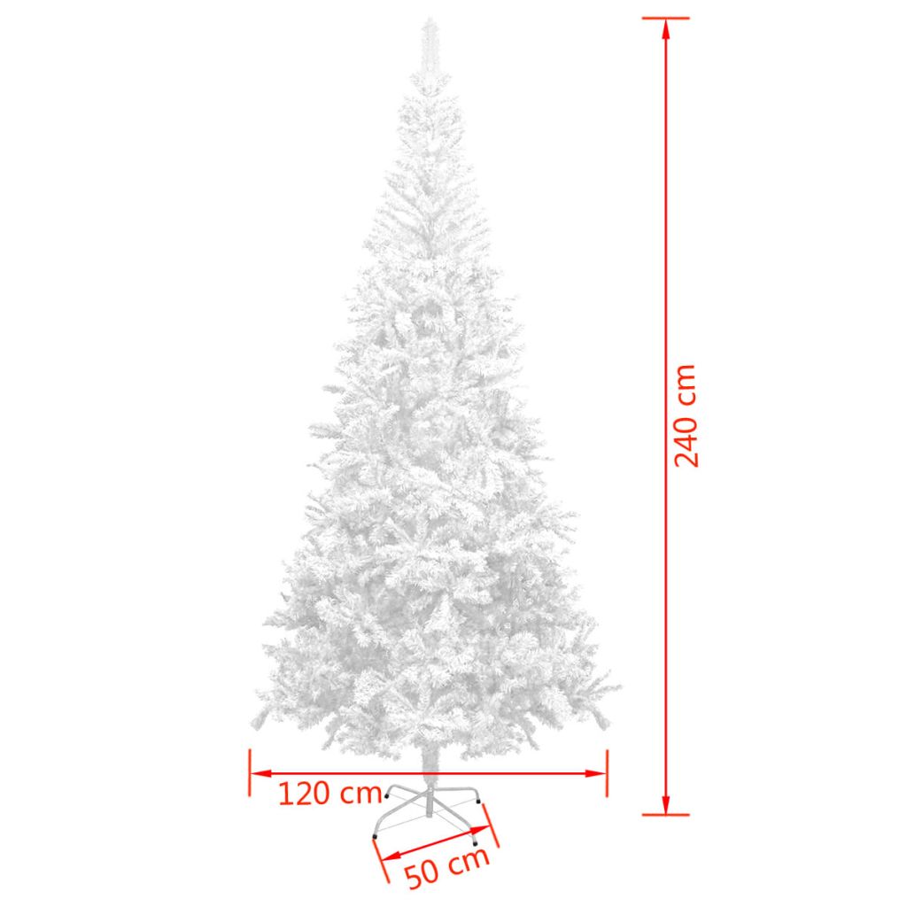 Коледно дърво, изкуствено, L, 240 см, бяло