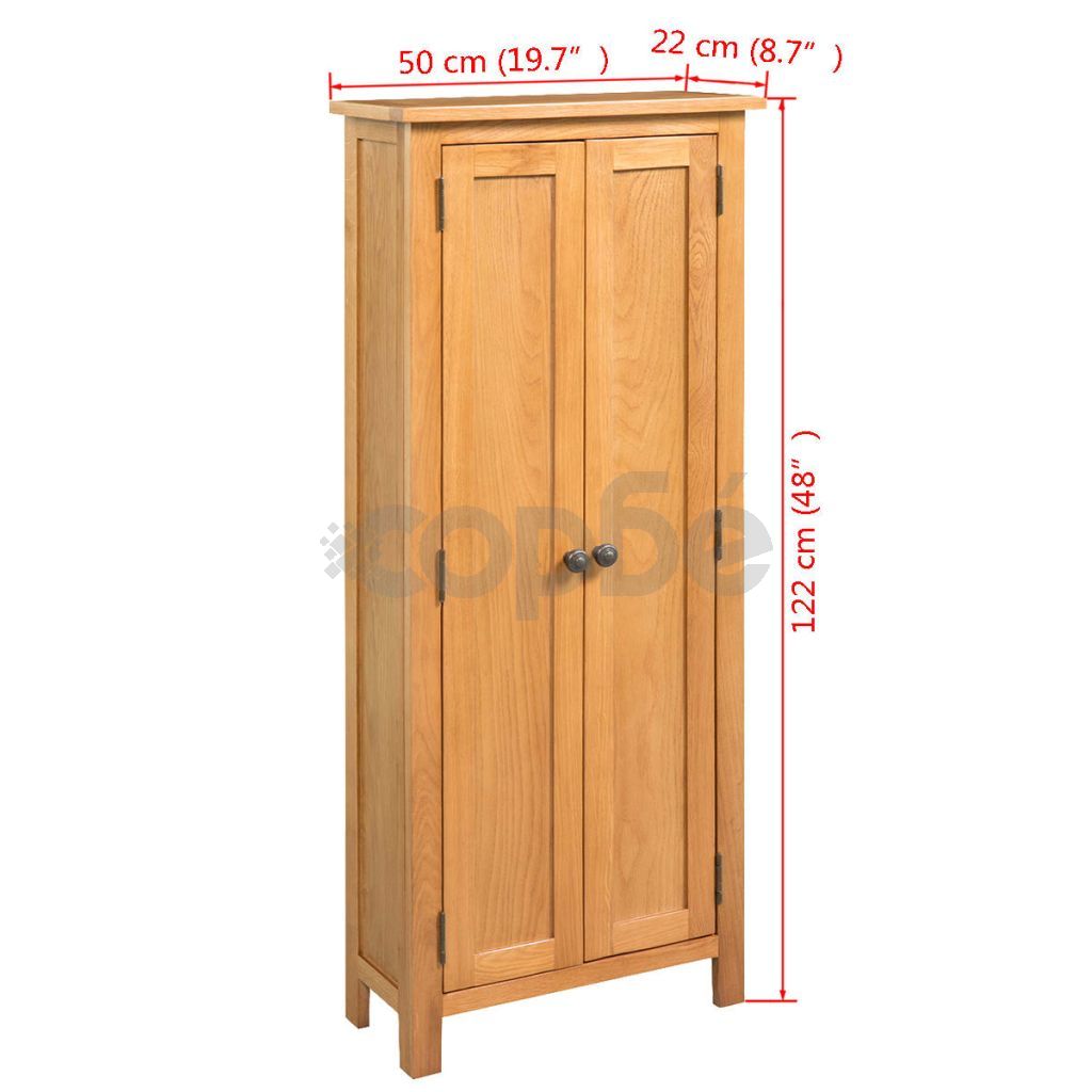 Шкаф за съхранение, 50x22x122 см, дъбов масив