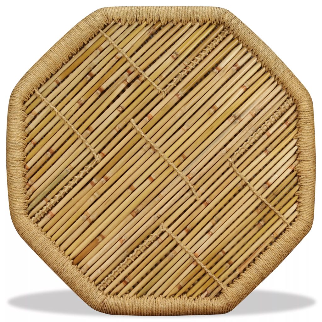 Маса за кафе, бамбук, осмоъгълна, 60x60x45 cм